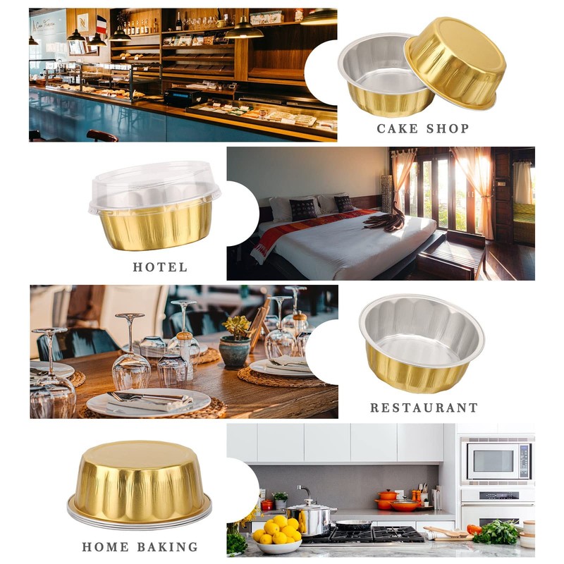 EUSOAR Aluminum Foil Cupcake Baking Cups, Gold 50 Pack 8oz Disposable Alumini... gallery
