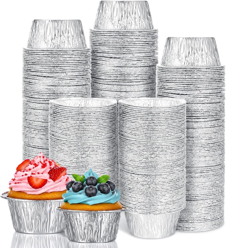 300 Pack Aluminum Foil Ramekins, 4 oz Disposable Baking Cups for Tart, Cupcake,