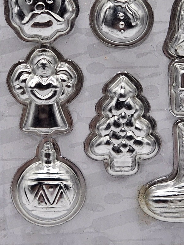 Chocolate Molds Ornament, Bell, Snowman, Tree, Bell, Angel, Santa NOS VTG 12ct gallery