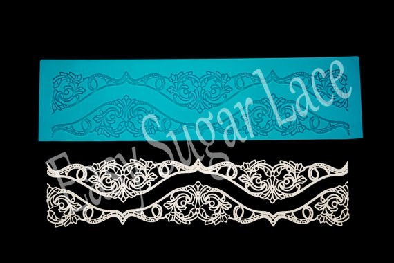 Silicone IRISH CROCHET CAKE LACE Mat / Mold Edible Sugar (1 Row) FREE Shipping