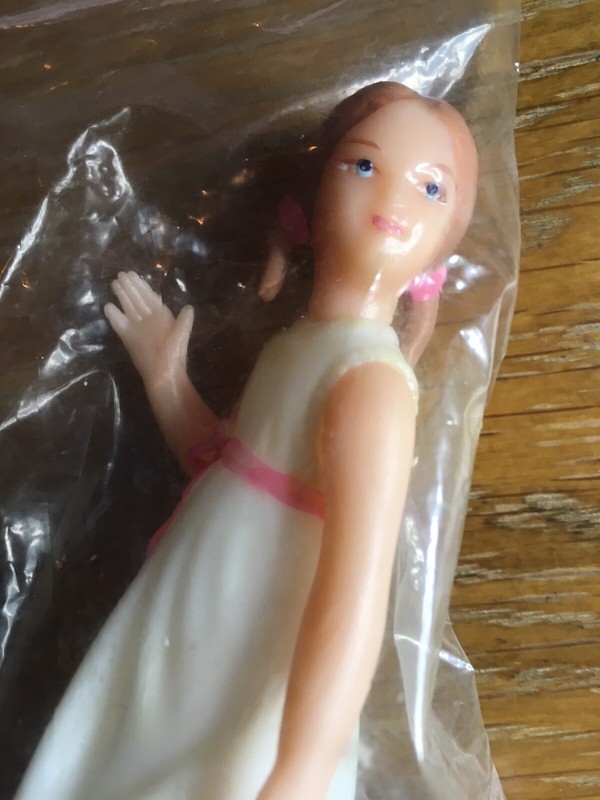 Vintage Cake Topper Baby Girl Nightgown Wilton Little Miss Ponytail. Party Favor