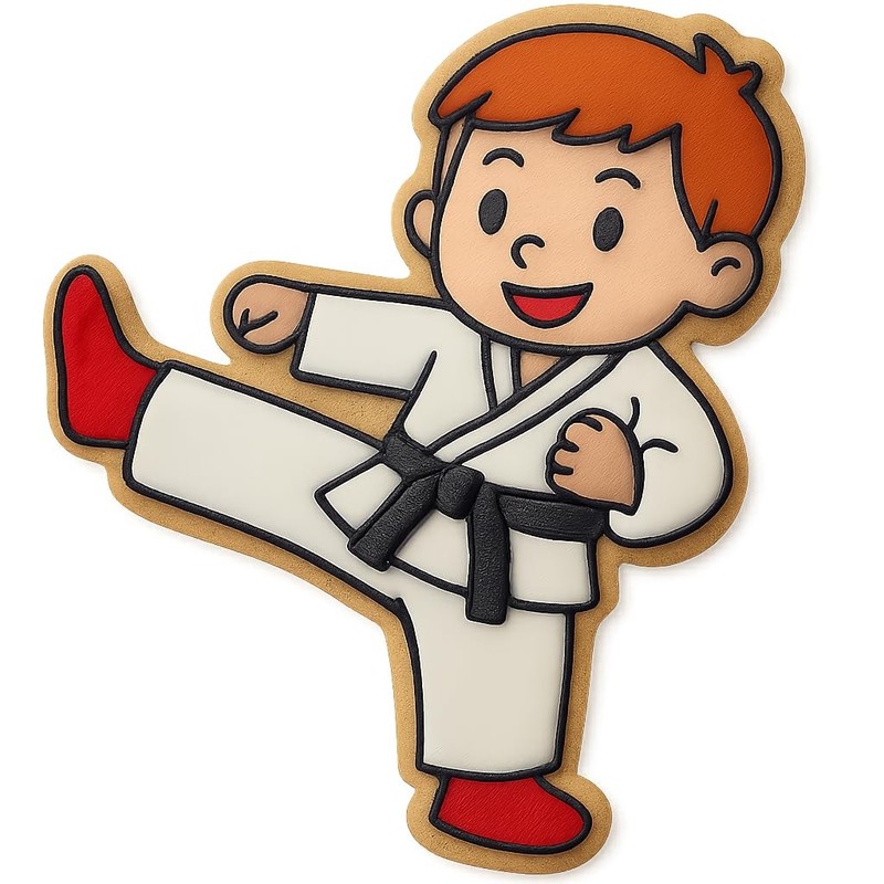 Karate Kick Cookie Cutter & Stamp, Fondant, Clay - 4x3.2" gallery