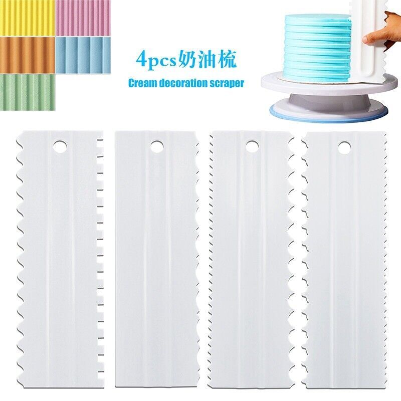 Cake Decorating Comb Scraper Cutting Smoother Icing Baking Cake Fondant Tool gallery