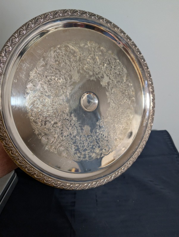 WM Rogers Silverplate 742 Cake Stand 12.25” In Diameter X 4.5” Tall gallery