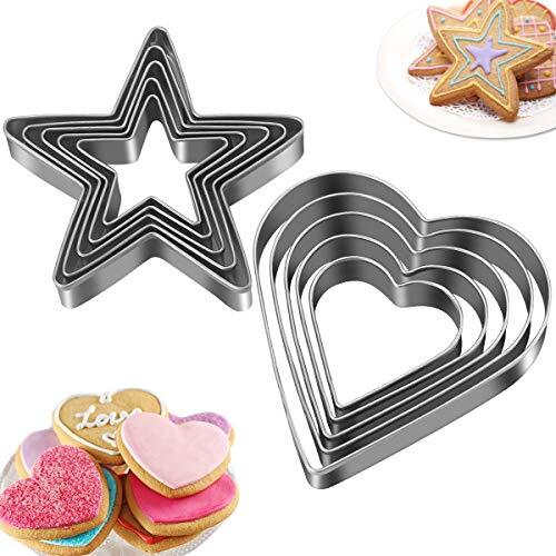 10pcs Cookie Cutters Set Stainless Steel Biscuit Cutter Love Heart Shape And Sta gallery