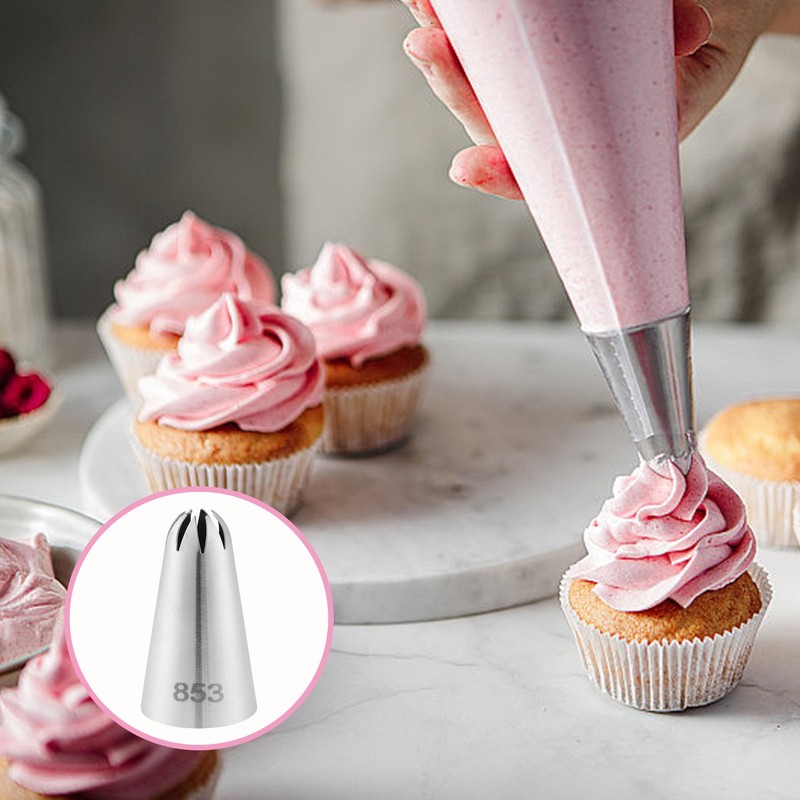 Stainless Steel Large Piping Tips for Baking Cupcakes, Pastries Food Grade gallery
