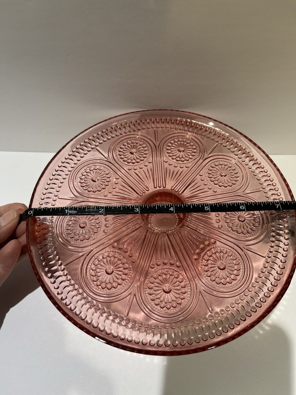 Amici Pink Footed Glass Cake Stand 7.5" x 2" – Dessert Display Pedestal gallery