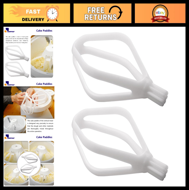 2 Pack Cake Paddles for Stand Mixers – Compatible with Universal Plus & NutriMil