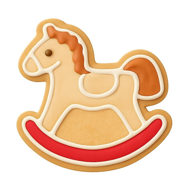 Antique Rocking Horse Cookie Cutter & Stamp - 4x3.5 gallery