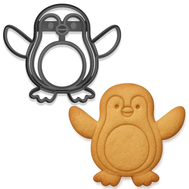 Cute Penguin Cookie Cutter & Stamp – 4×3.33″ (Random Color)