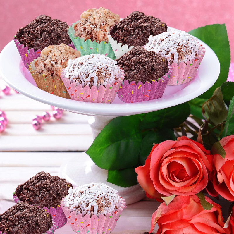 Funtery 600 Count Icing Design Mini Cupcake Liner Baking Cups Paper Small Candy gallery