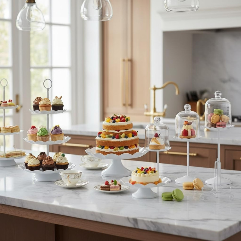 Elegant Metal Cake Stand Set for Parties & Events - Round 16" Decor gallery