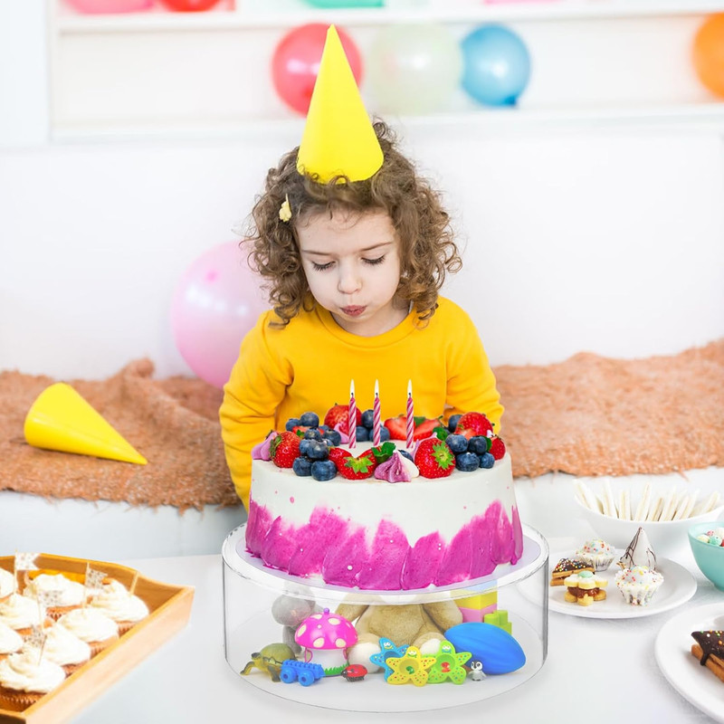 Clear Acrylic Cake Stand Dessert Display Cupcake Stand with Hollow Bottom round gallery