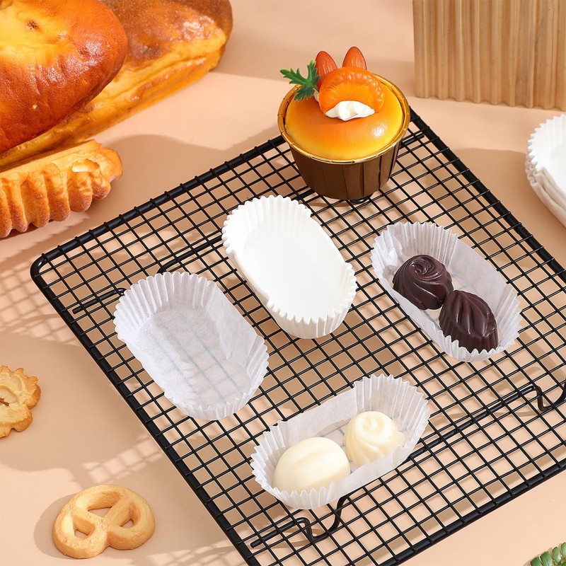 1000Pcs Oval Cake Paper Cups Grease Proof Cupcake 7.20X3.50X2.50CM, White gallery
