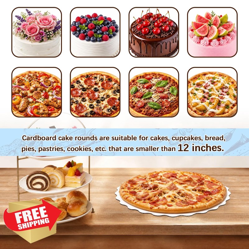 Cmkura Cake Boards 12 Inch White Wave 8 Pack gallery