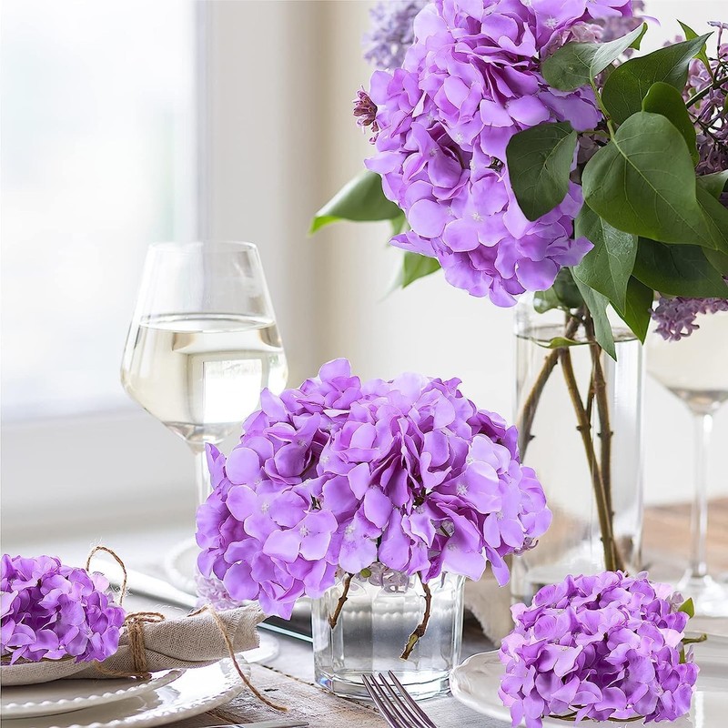 Tigeen 100 Pcs Hydrangea Artificial Flowers Bulk 7.48 Inch Artificial gallery