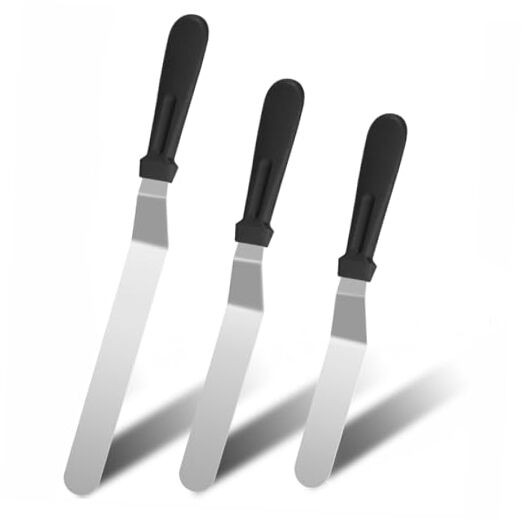 3 PCS Icing Spatulas, Offset Spatula, Stainless Steel Cake Decorating Spatulas