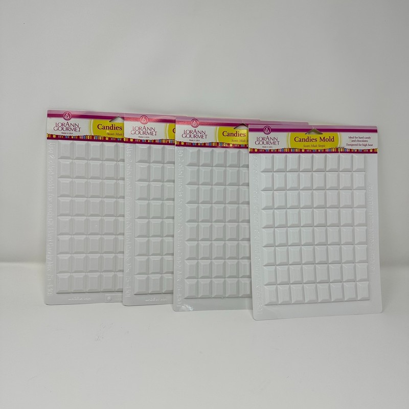 NEW Set of 4 LorAnn Rectangle Breakup Plastic Sheet Mold, Old Fashion Candy