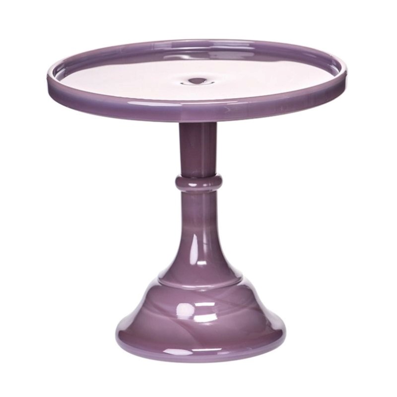 Mosser Glass USA Vintage Cake Stand Eggplant 10 inch