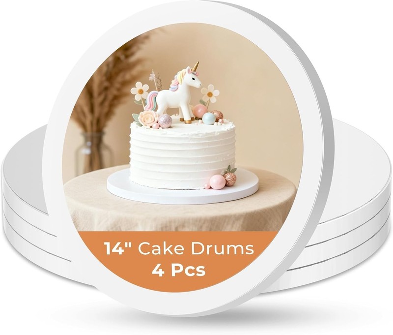 14 Inch Round Cake Base, Sturdy Cardboard, 4 Pack gallery