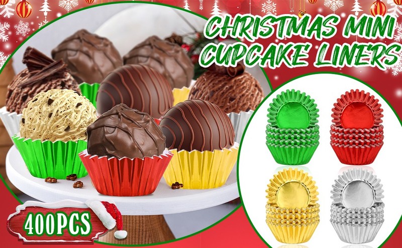 400pcs Graduation Mini Foil Cupcake Liners Golden Silver Black Cupcake Baking gallery