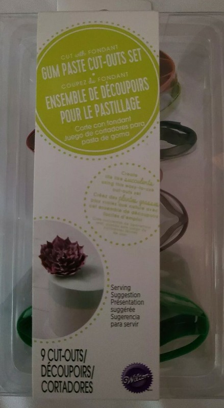 Gum Paste Cut-Outs,9 piece set use to make succulent Plants.