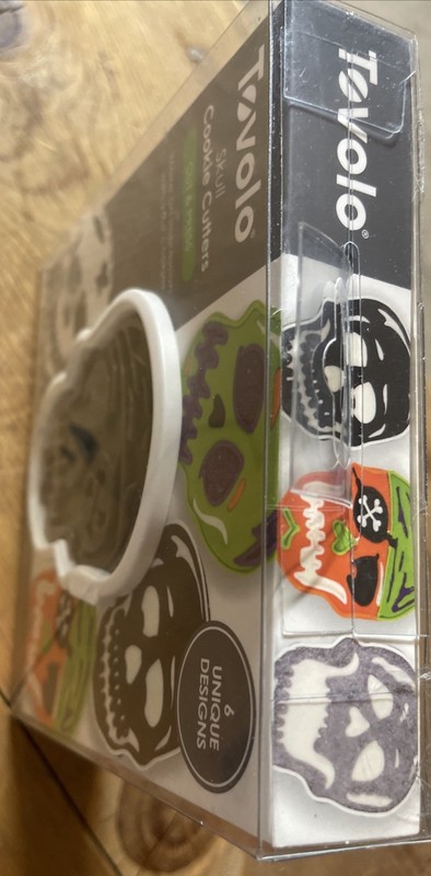 NIP Tovolo Skull Cookie Cutter Set of 6 Stamps with Cutter Halloween Ready gallery