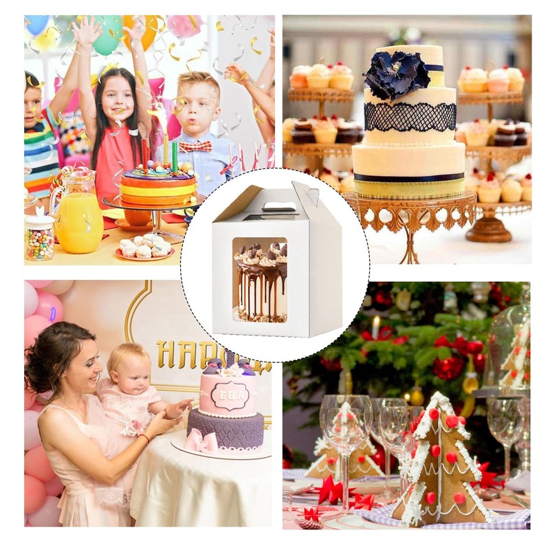 10x10x10 Inch Tall Cake Boxes with windows,8in 10in Tall Cake Carrier, Layer ... gallery