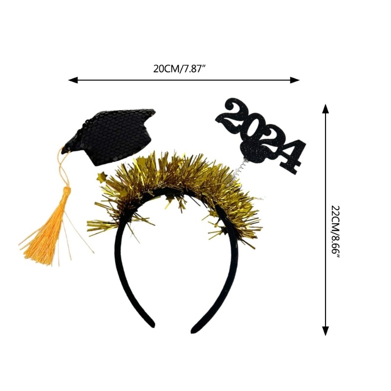 Cute Hair Hoop College Graduation Hat Lovely Mini Bachelor Hat with Star gallery