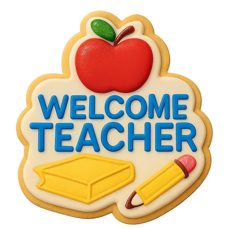 Teacher's Welcome Cookie Cutter & Stamp, Fondant & Clay - 4x3.7 gallery