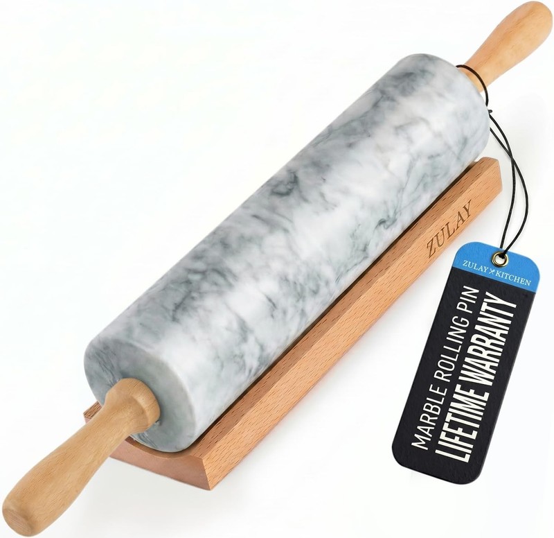 Durable Marble Rolling Pin with Beechwood Handle gallery