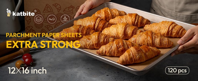 Katbite Unbleached Parchment Paper Baking Sheets, 120Pcs 12x16 Inch Precut gallery