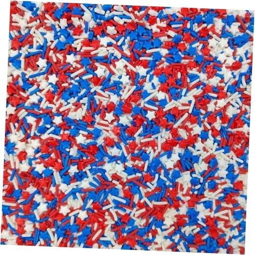 1 Bottle Edible Patriotic Sprinkles 4th of July Patriotic Stars – Jimmies