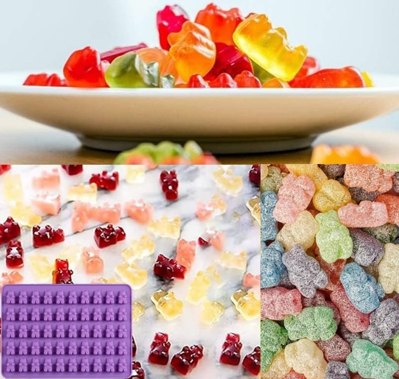 2 Pack Gummy Bear Silicone Mold with Droppers for Candy Chocolate Making gallery