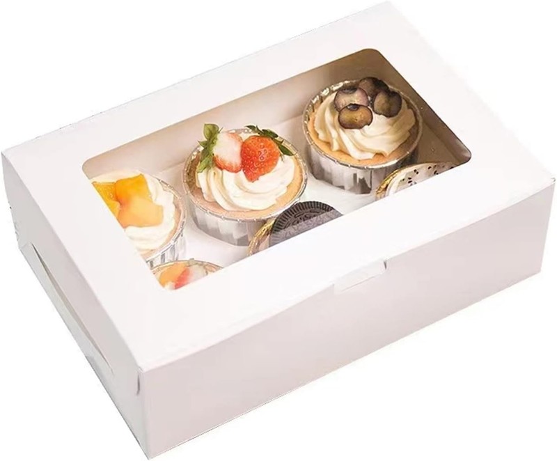NurGymUp 30 Pack Cupcake Boxes Bulk with Clear Display Window Hold 6 Standard…