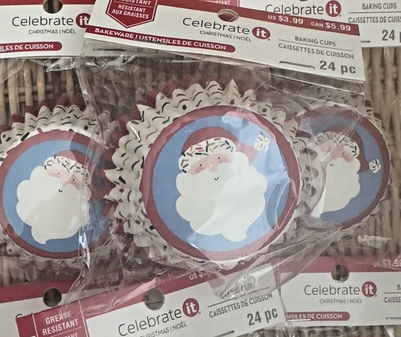 Lot of 7 Christmas Baking Cups Packs, Grease Resistant ~3" Diameter, 24 per Pack gallery