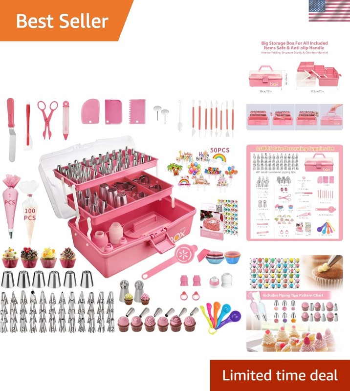 358-Piece Pink Cake Decorating Kit – Ultimate Baking Accessories for All Levels