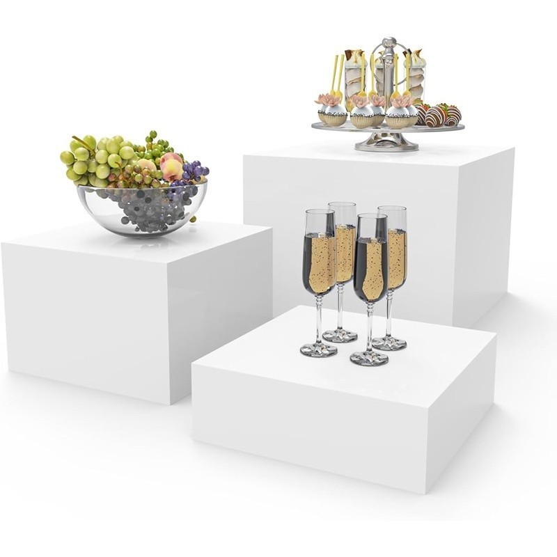 Acrylic Buffet Risers Stackable Display Stand Food Jewelry Table Events New