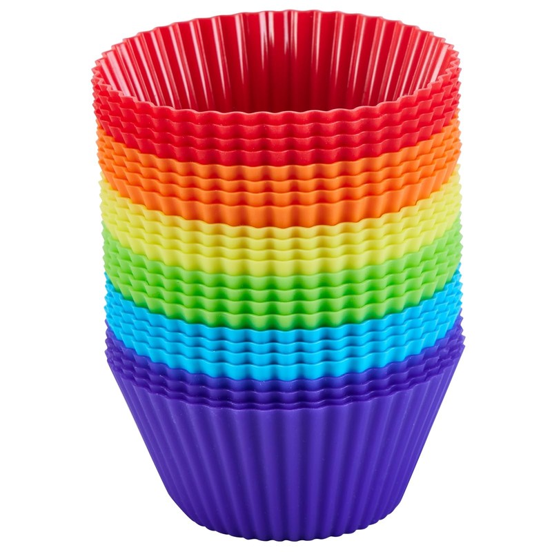 Silicone Cupcake Backing Cups 24 Pack – 2.8 Inches Reusable Muffin Molds for …