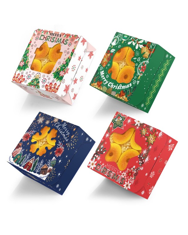 Christmas 60pcs Bakery Boxes with Window 6x6x3 Inches Thick Sturdy Macaroon ... gallery