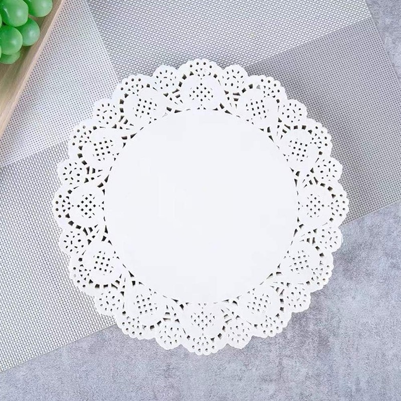 Paper Doilies, 100 Pieces 6.5″ Lace Doilies Round 6.5 in, White