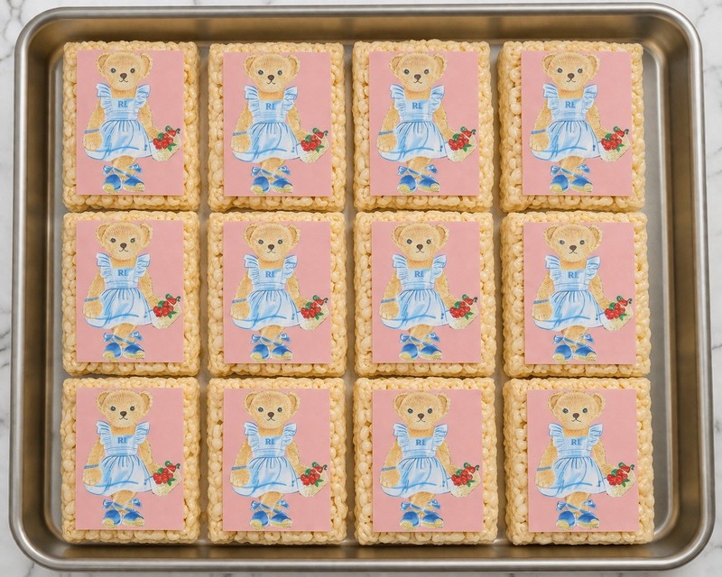 Set of 12 Pink Polo Bear edible wafer paper cake images- choose your size