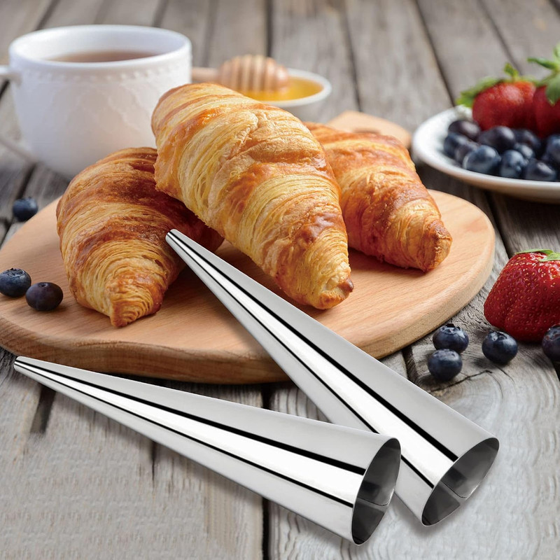 Cream Horn Molds 16Pcs Large Size 4.7 Inch Baking Cones Stainless Steel Roll Hor gallery
