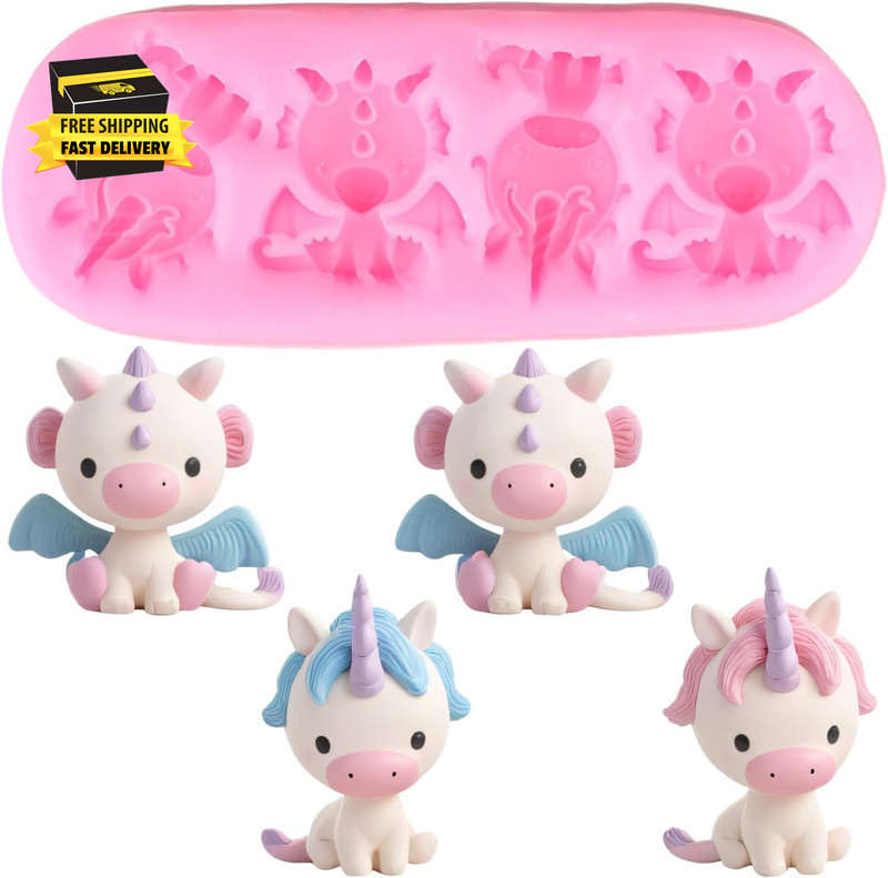 Unicorn Silicone Fondant Molds for Cake Decorating Cupcake Topper Candy Chocolat