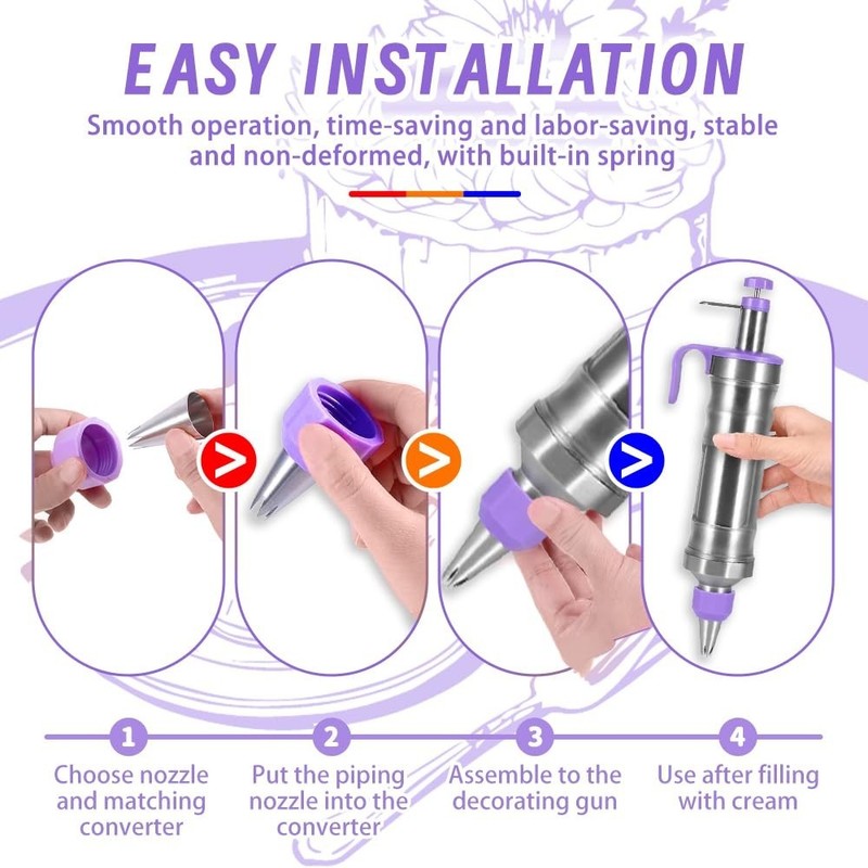 Dessert Decorating Syringe Set with 8 Silicone Cupcake Liners,Frosting Piping Ki gallery