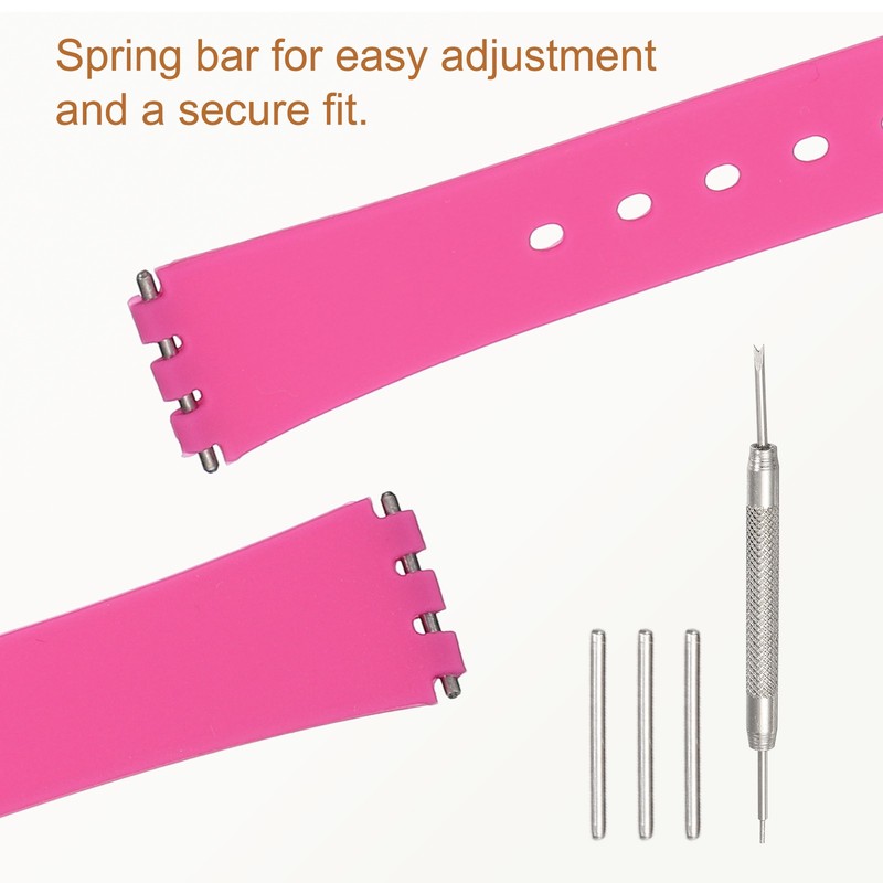 Silicone strap 12mm plastic bars dark pink gallery