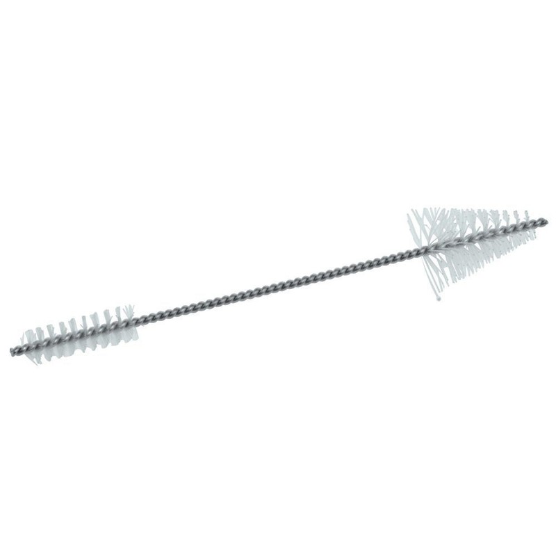 Ateco Metal Double-Sided Pastry Tip Cleaning Brush with White Plastic Bristles