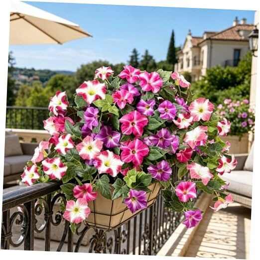 Artificial Flowers for Outdoors, Spring Decorations for (6 Bunches,rose Pink)