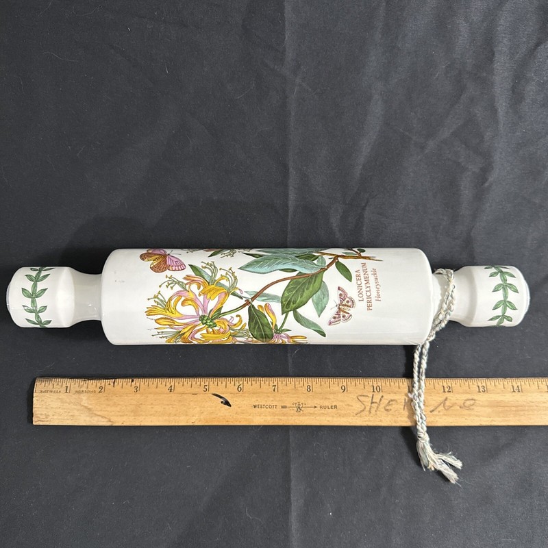 Portmeirion Botanic Garden Ice Water Rolling Pin, Honeysuckle And Moths,14in,new gallery