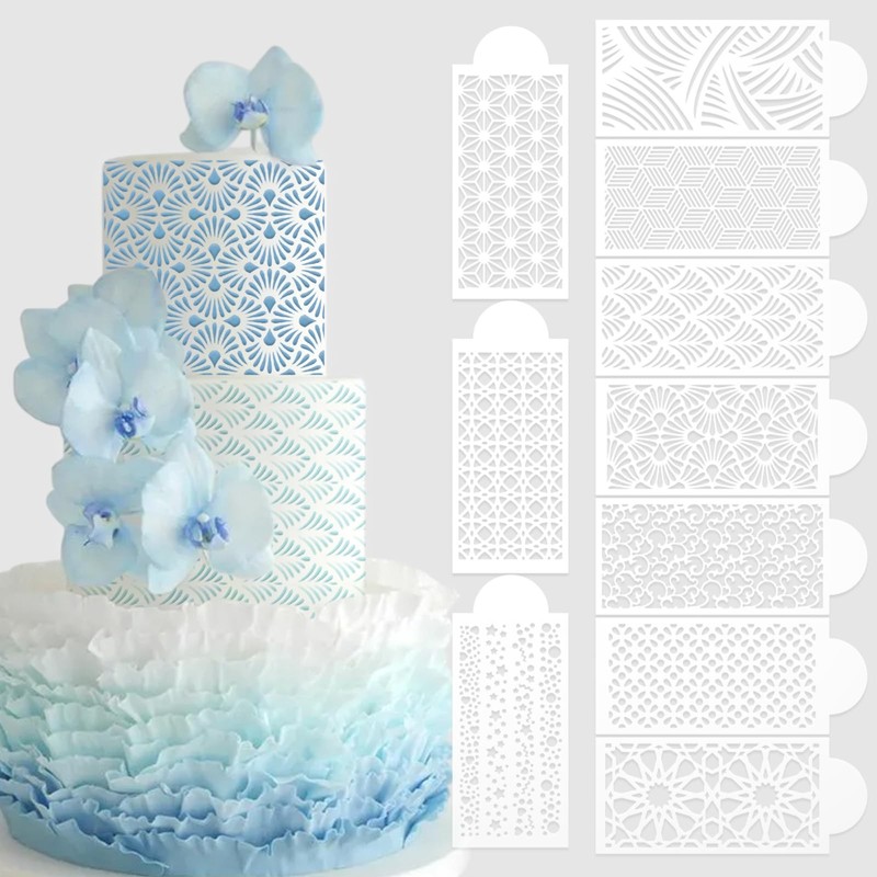Cake Stencils Templates Floral Plant Wedding Icing Lace Molds 10 PCS Decor